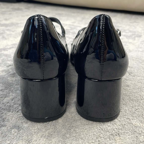 Steve Madden Hawke Patent Slip On Mary Jane Shoes Black Preppy Goth Sz 8 - Picture 9 of 14